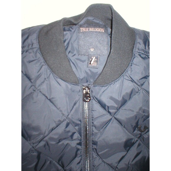 New NWT $298 Womens Puffer Bomber Jacket Designer True Religion Jeans Black XS - Picture 8 of 10